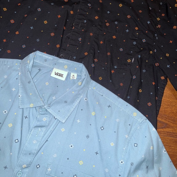 Vans Black Colorful Printed Short Sleeve Button Up Pocket Shirt Cotton Size XL - Picture 11 of 11